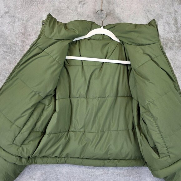 American Eagle Jacket Womens Small Green Hooded Puffer Coat Winter Warm - Picture 9 of 12
